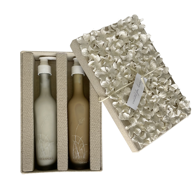 savannah gift box - lotion & liquid soap – Rain Natural Skincare SA