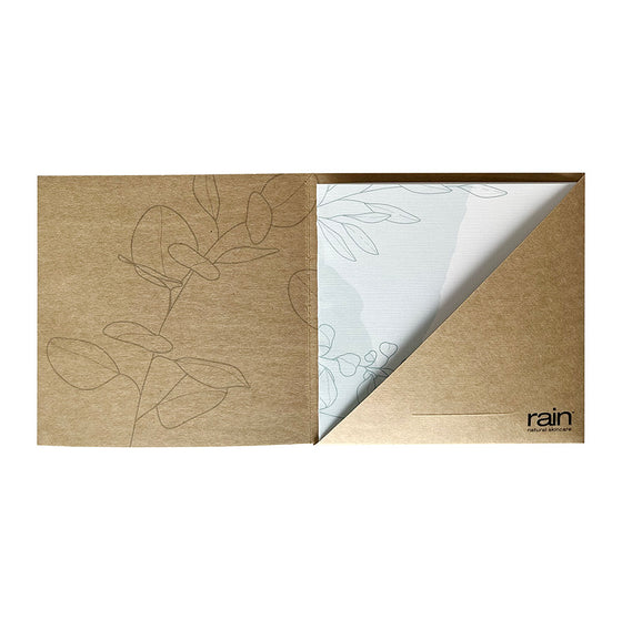 gift card with sleeve - blue leaves