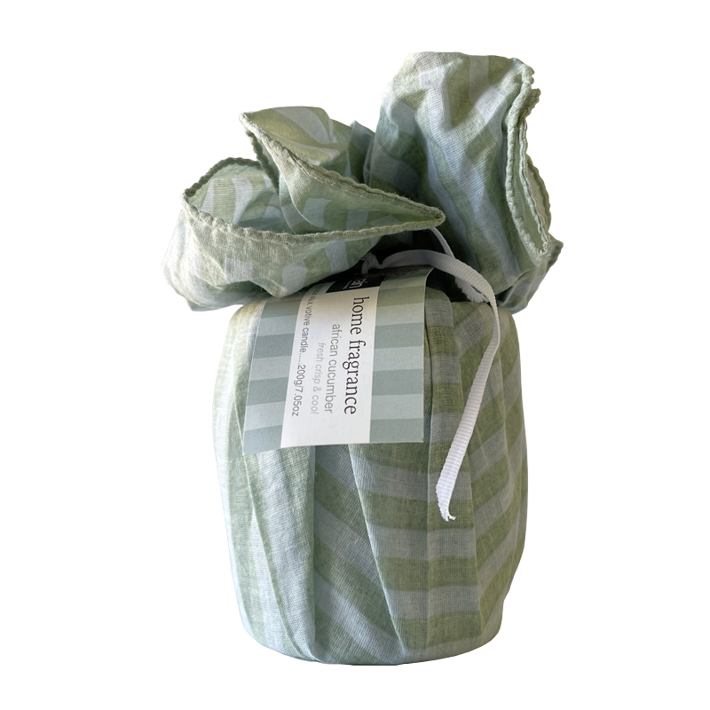 votive candle wrapped - african cucumber